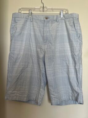 Calvin Klein Light Blue Plaid Flat Front Shorts